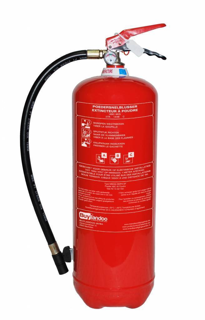Mobiak Poederbrandblusser 9kg (ABC) permanente druk