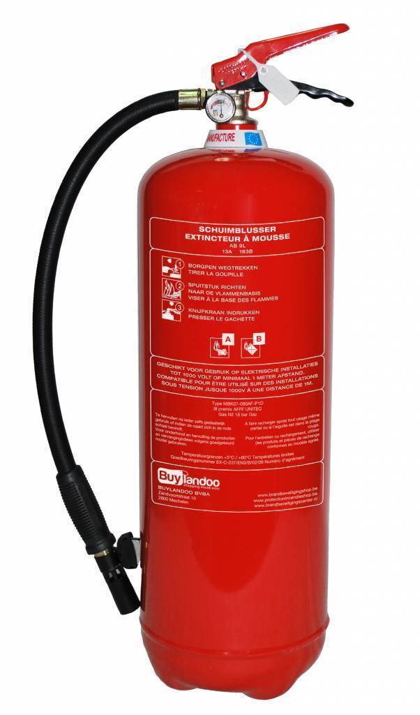 Mobiak Schuimbrandblusser 9l (AB) permanente druk