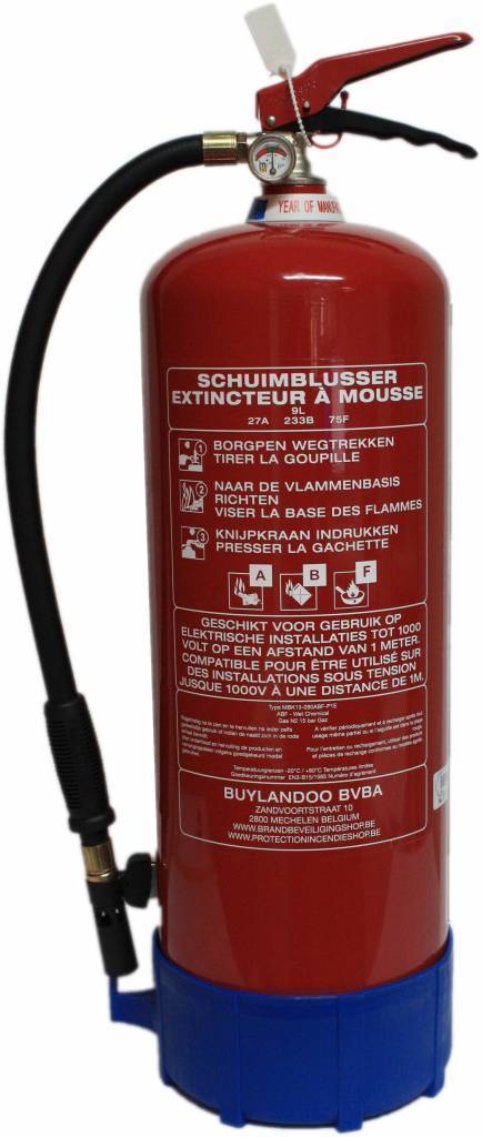 Mobiak Schuim-vetbrandblusser vorstvrij 9l (ABF) permanente druk