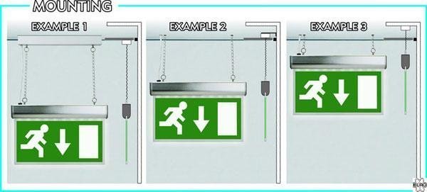 Elro Elro noodverlichtingsbord met LED-verlichting, inclusief 4 richtinglabels
