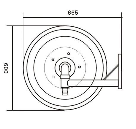 Mobiak Brandhaspel automatisch zwenkbaar met 3/4" blusslang