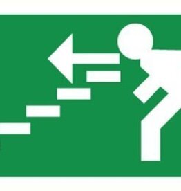 Pikt-o-Norm Veiligheidspictogram nooduitgang links trappen