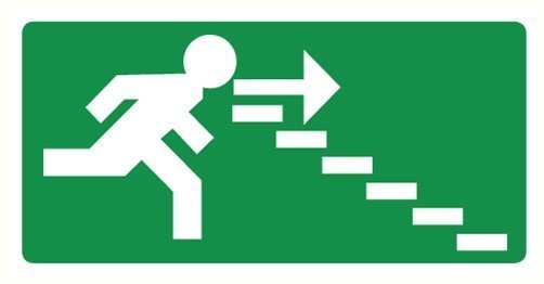Pikt-o-Norm Veiligheidspictogram nooduitgang rechts  trappen