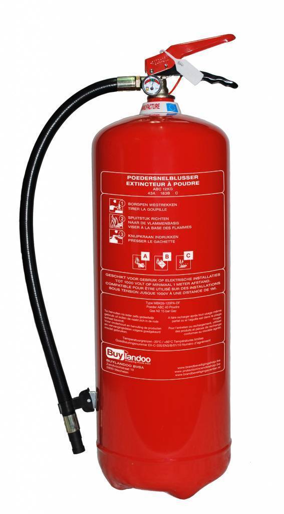 Mobiak Poederbrandblusser 12kg (ABC) permanente druk