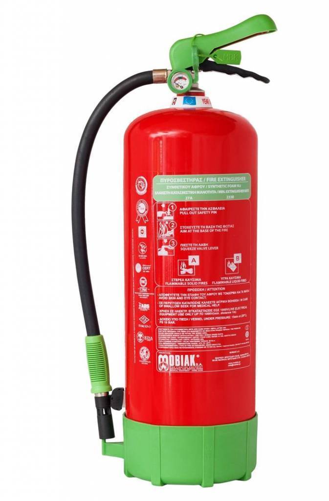 Mobiak Schuimbrandblusser 9l ECO/BIO (AB) permanente druk