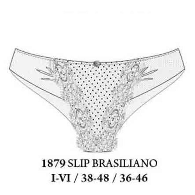 AMBRA Lingerie set Corda Push up BH+Brasil bruin