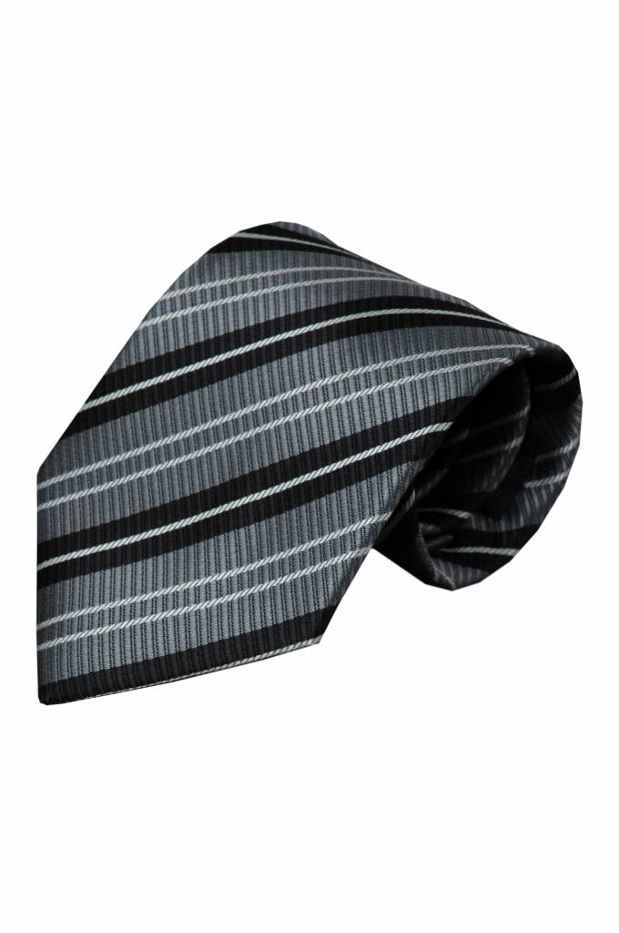 Grijze zijden stropdas Lenta 01