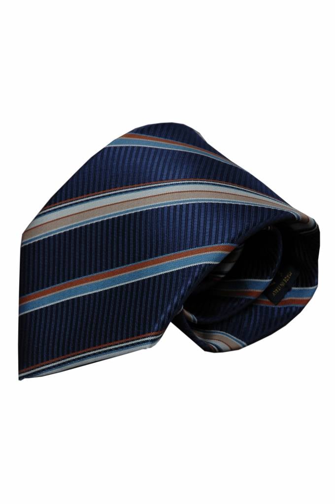 Blauwe zijden stropdas Trieste 01