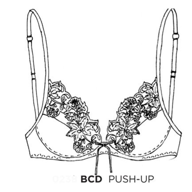 AMBRA Dessous BH's Platinum Öl push bh blau