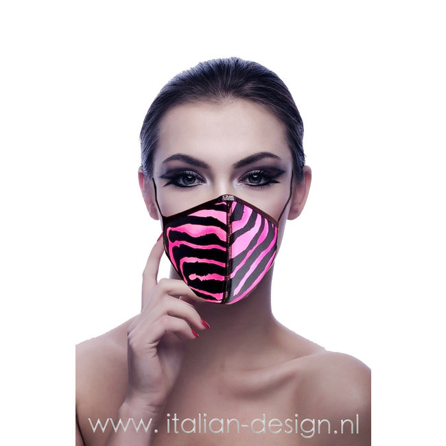 Stylisch Pink Tiger Face Mask–Fashionable & Reusable