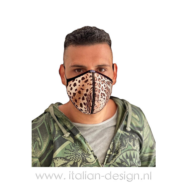 Eros Veneziani – Trendy roze tijgerprint mondkapje voor dames en heren