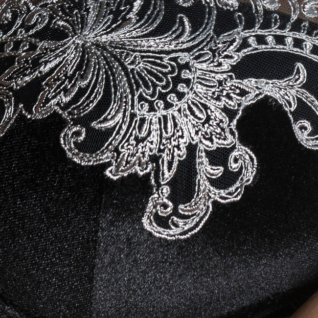 AMBRA Dessous BHs Platinum Royale Öl-Push-BH schwarz/silber 0636