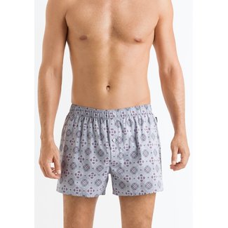 HANRO Hanro Heren Fancy Woven boxershorts dessin grijs rond ornament 074015