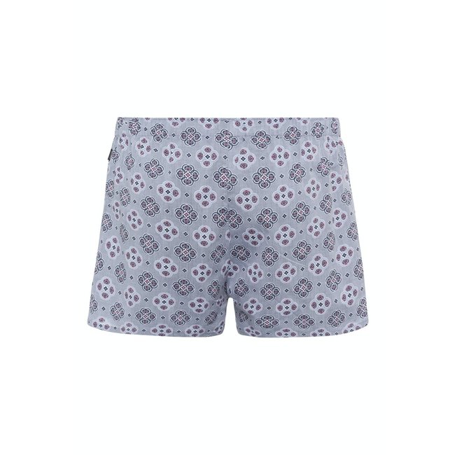 Hanro Fancy Woven Herren Boxershorts - Graues Ornamentmuster (074015)