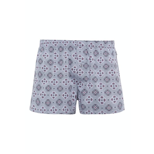 Hanro Fancy Woven Boxershorts Heren - Grijs Ornament Dessin (074015)