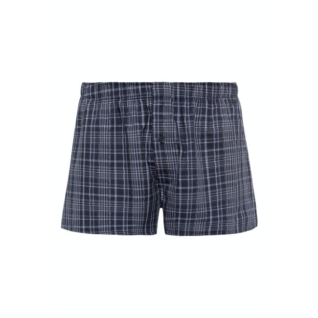 Hanro Heren Fancy Woven boxers geruit blauw 074015