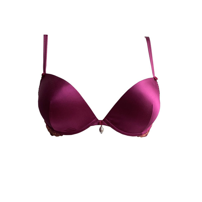 AMBRA AMBRA Lingerie SETS Silk Fuchsia Oil push BH+Brasil red