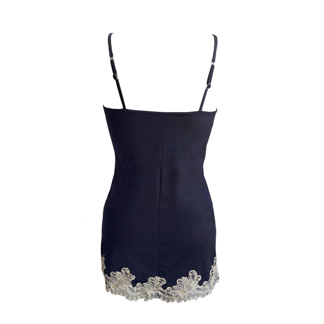 AMBRA lingerie Titanium Slipdress short Blue 8433