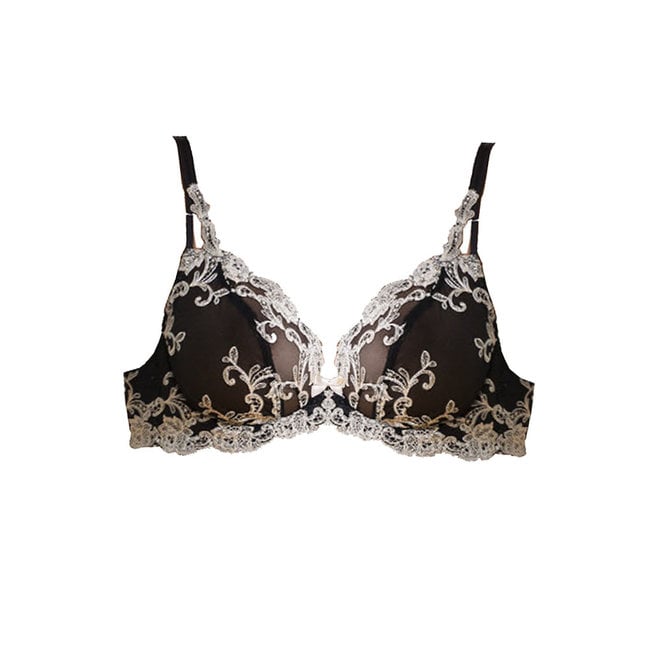 AMBRA Dessous BHs DARK/DEEP NUDE Push-up BH Schwarz/ braun 0958 - Italian  Design Fashion & Beauty