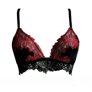 AMBRA Dessous BHs Platinum Royale Triangle Bra schwarz/rot 0631