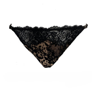 AMBRA Dessous Slips DARK/DEEP NUDE Schnur Schwarz/braun1955