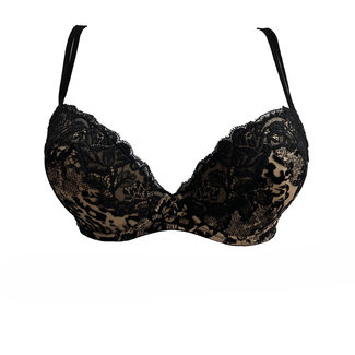 AMBRA  DARK/DEEP NUDE Push-up Bra black/brown 0958