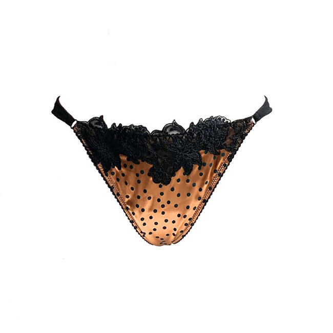 AMBRA Dessous Sätze Jaguard negligé+Push-up BH braun/schwarz