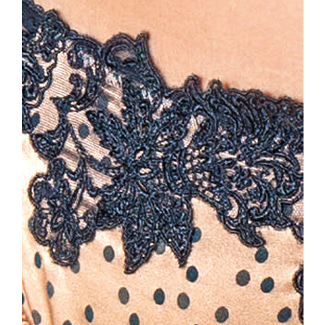 AMBRA Dessous Sätze Jaguard negligé+Push-up BH braun/schwarz