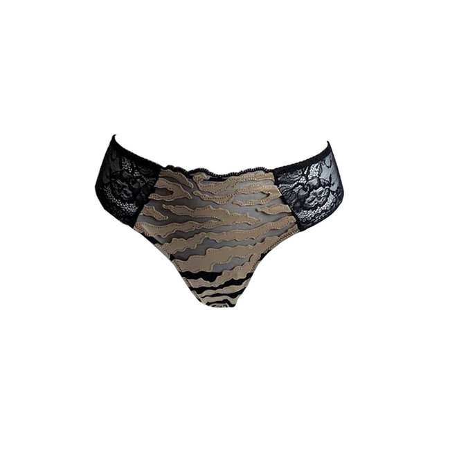 AMBRA Lingerie Sauvage brasil/tanga brown/black 1447, - Italian