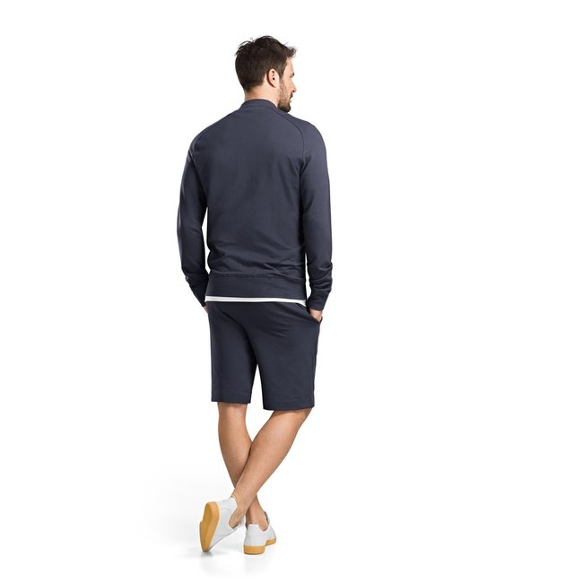 Hanro Men's Living Leisure zip jacket blue  075076