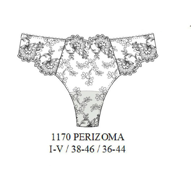 AMBRA Lingerie Slips Damasque String zwart 1170