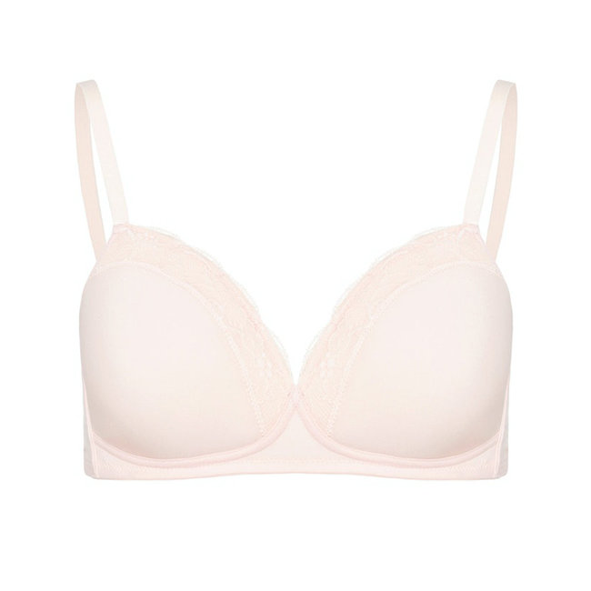 Hanro Ladies Lingerie Cotton Lace molded soft up Bra pink 072432