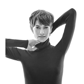 HANRO Women's ski underwear HANRO Wool & Silk turtle neck shirt Black 071423