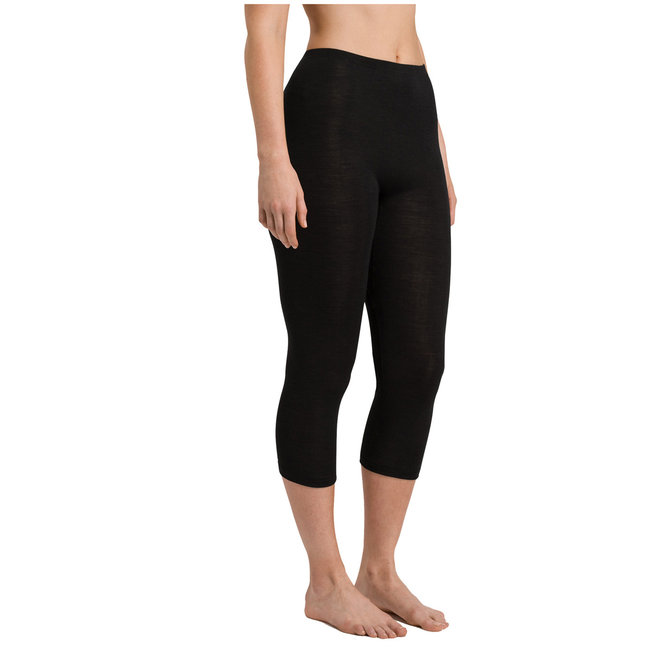 Hanro  Hanro Ladies ski underwear Woolen Silk  crop legging black  071419