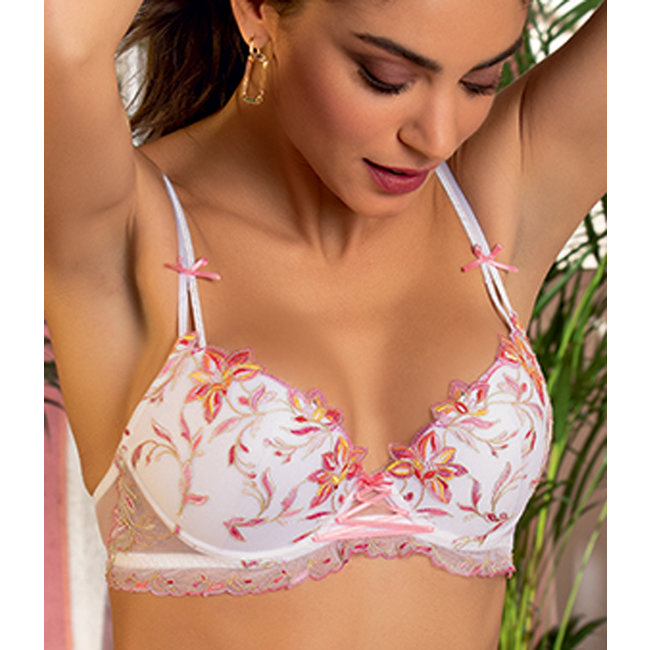 Dressing Floral Lightly Padded Push Up Bra in Aloe - For Her from The Luxe  Company UK