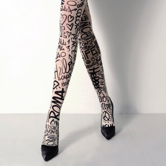 Always Elegant: Girardi Stockings & Tights | 100% Made in Italy Girardi Panty So Shocking wit met zwarte teksten