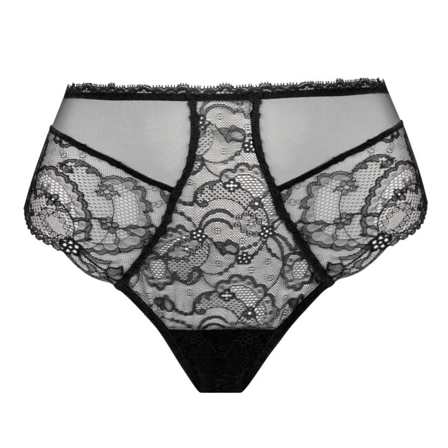 Lise Charmel Feerie Couture Hoher Taillenslip schwarze Calais Spitze