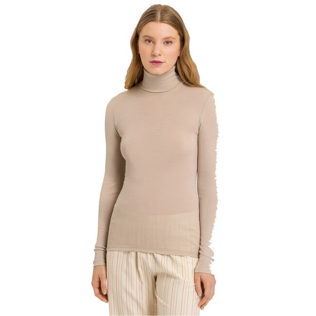 HANRO Damen ski Unterwäsche HANRO Wolle & Seide turtle neck shirt safari 071423