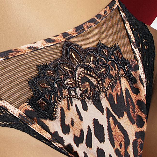 Lise Charmel Lingerie SET FAUVE AMOUR Push-up BH+String Bruin/zwart