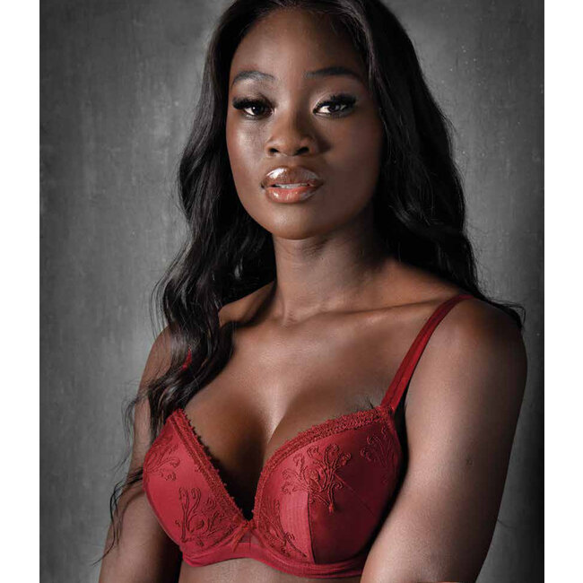 Sexy Push up Bras for Women lace Bralette 36C Red at  Women's  Clothing store
