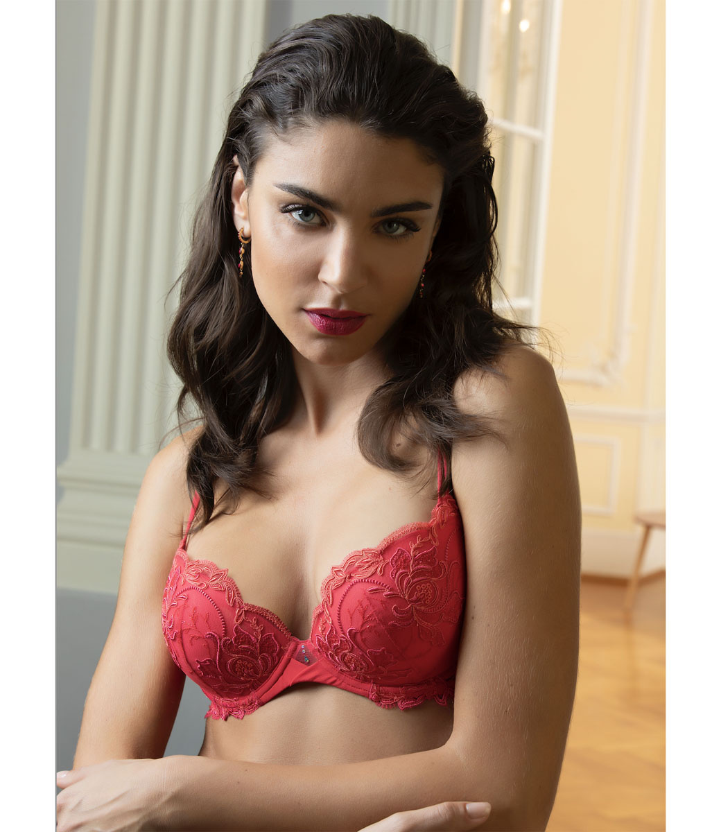 Lise Charmel lingerie Source Beauté Balcony bra red ACH3072 - Italian  Design Fashion & Beauty