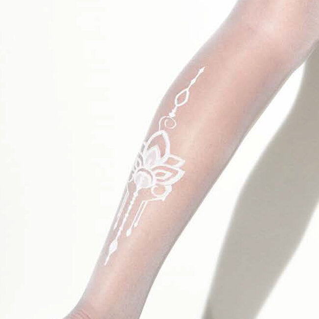 Girardi stockings Aut Gesilda ivory | hold-ups with abstract pattern at back