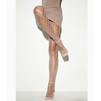 Girardi „Leda“ 15 Den Strumpfhose Braun Rautenmuster Offen | Girardi