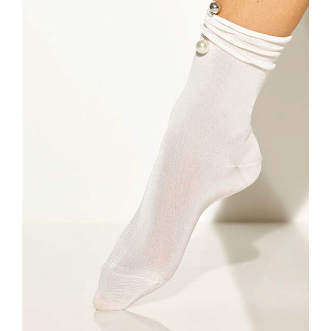 Girardi socks Ada white 2 pearls