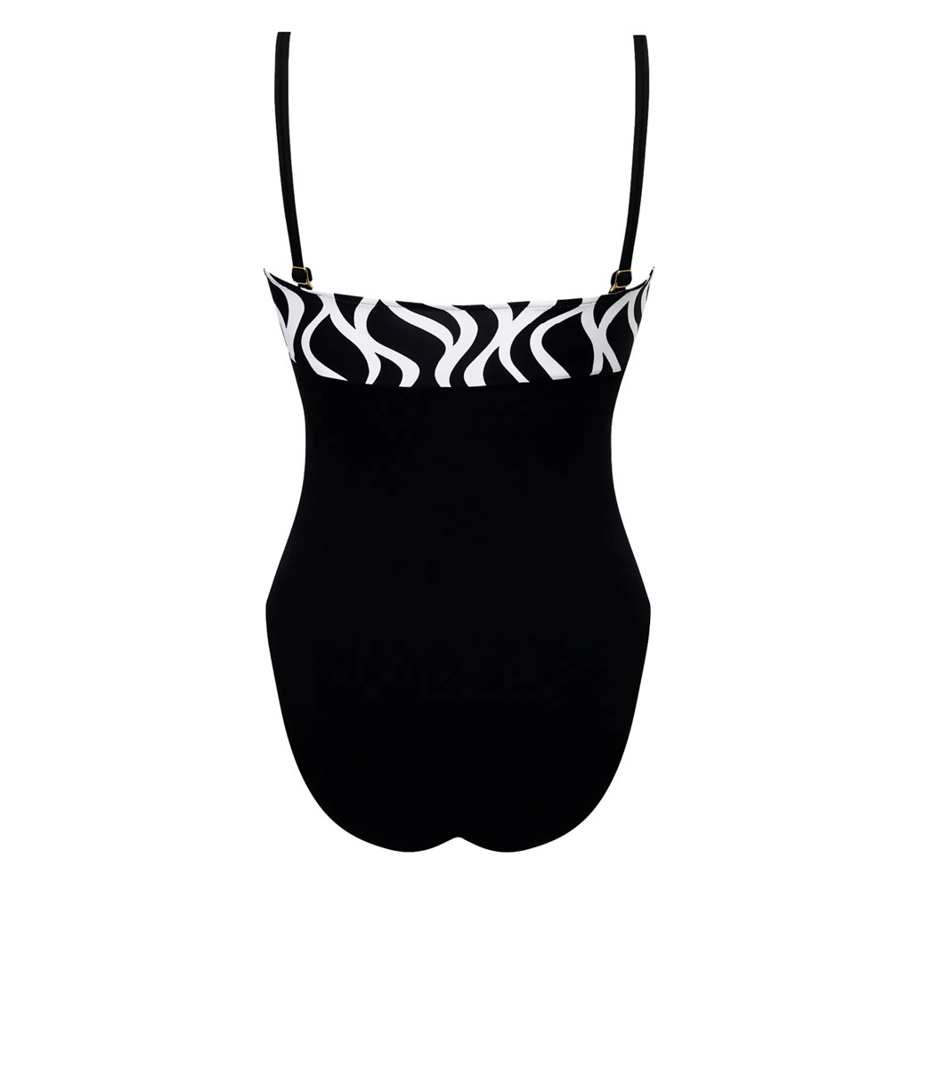 BEACHWAVE strapless bandeau badpak zwart | wehkamp