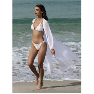 Lise Charmel Lise Charmel Feuille d' Or Kimono Long Open uni white