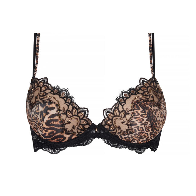 Lise Charmel Dessous SET FAUVE AMOUR Push-up BH+Shorty Braun/schwarz ACH8079/ACH1479