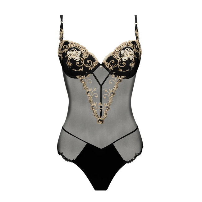 Lise Charmel Deesse en Glam Body string with Push-up black/gold ACH4115