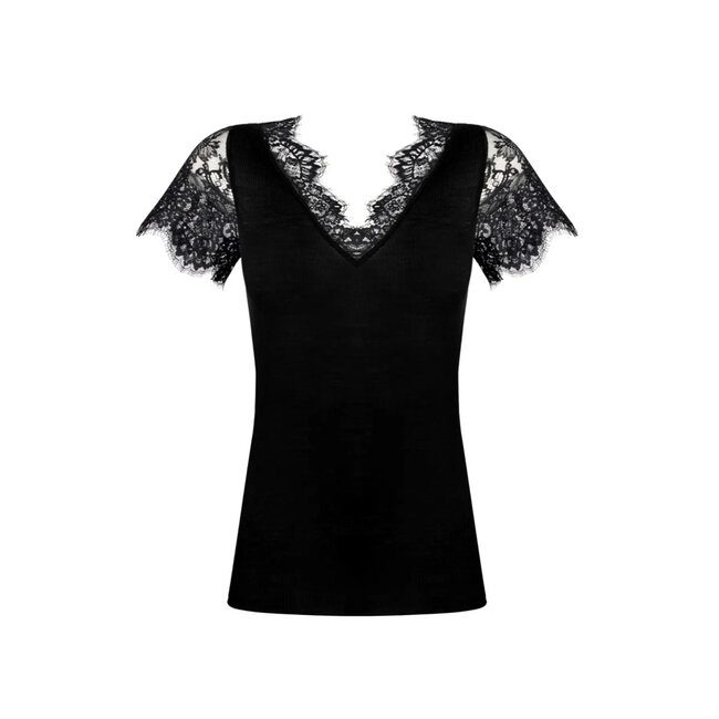 Lise Charmel Kleiding Plaisir Caresse luxury V-neck T-shirt s/slv ANJ9110