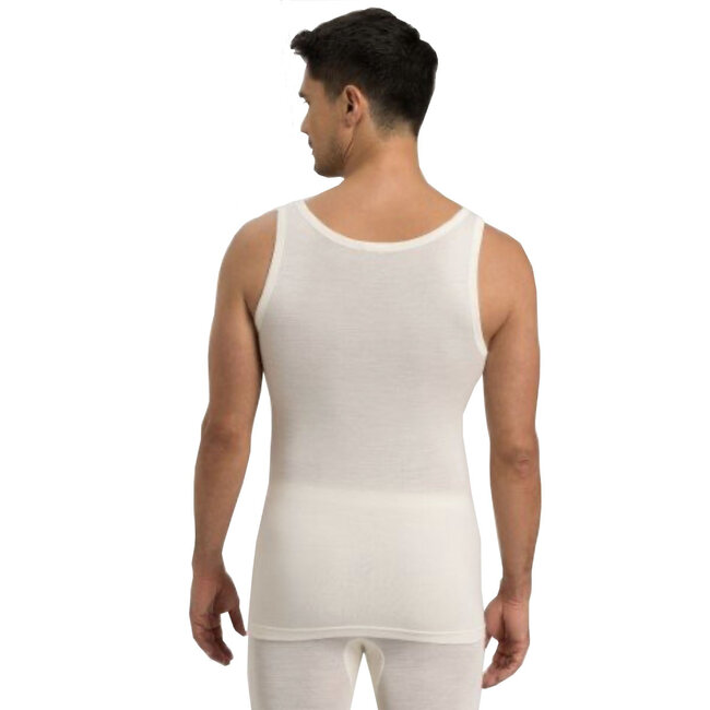 Hanro Heren Ski ondergoed Wol & Zijde Tanktop Cygne 073400